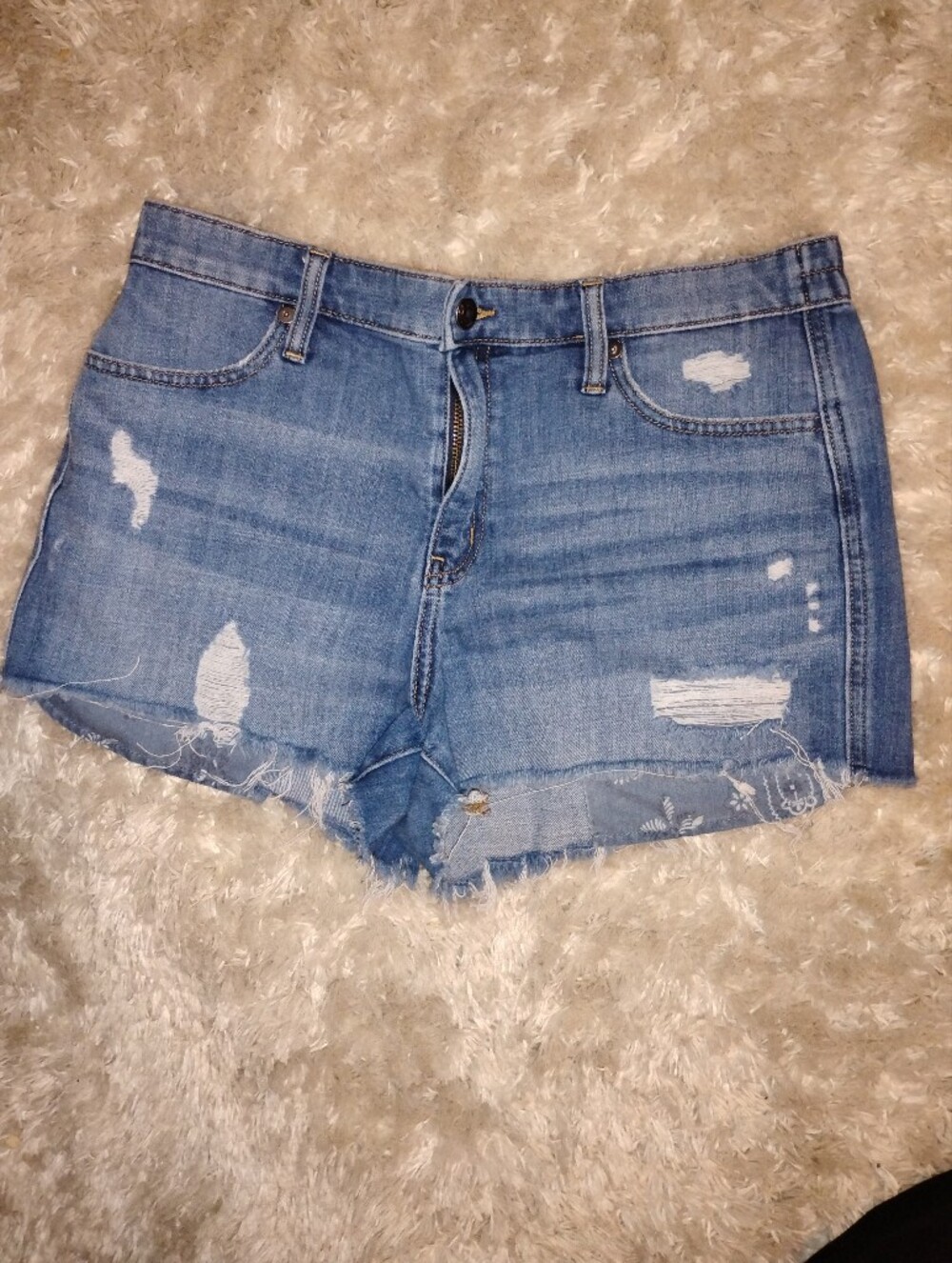 Aerie Distressed Stretch Shorts